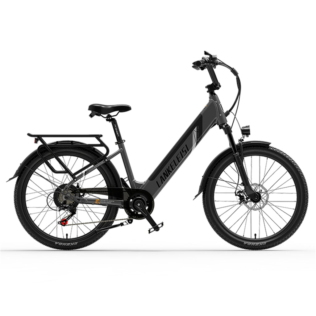 a grey lankeleisi es500pro step through electric bike