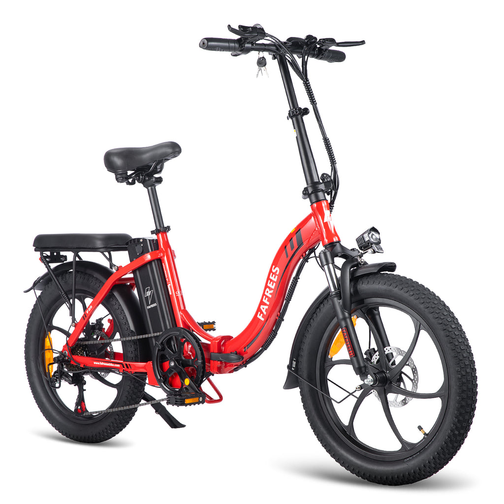 the best foldable red electric bike Fafrees F20 