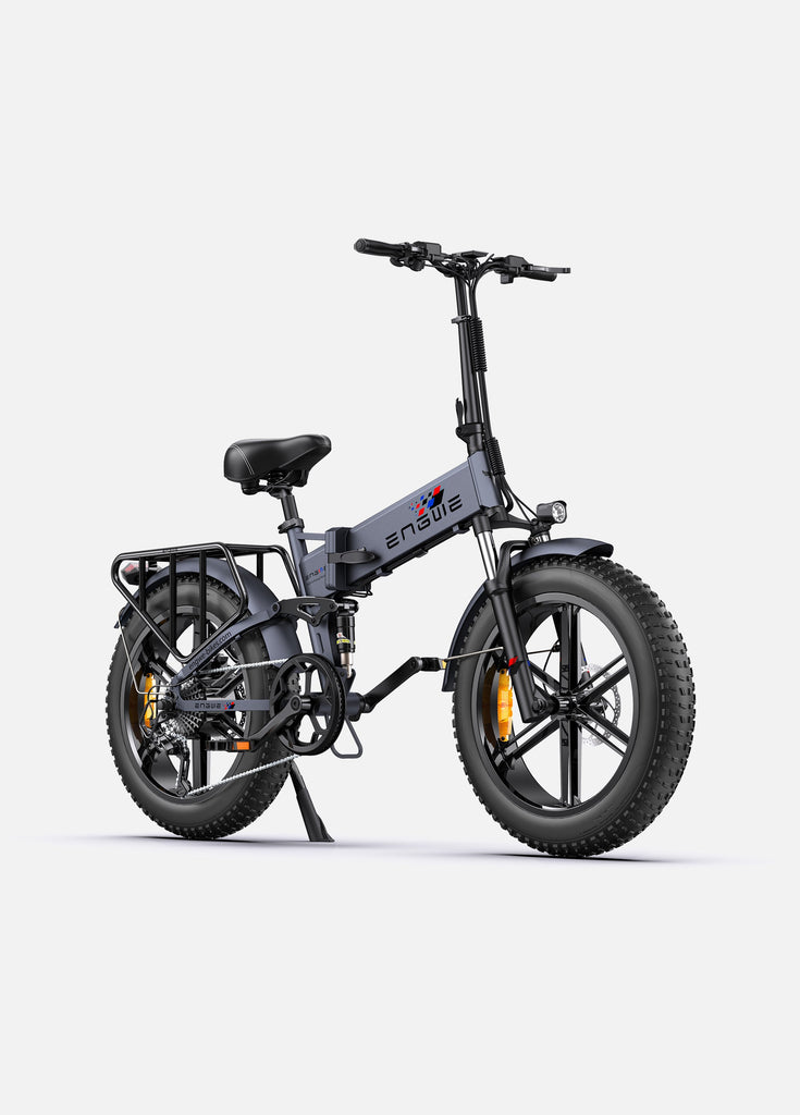 a gray engwe engine pro folding ebike