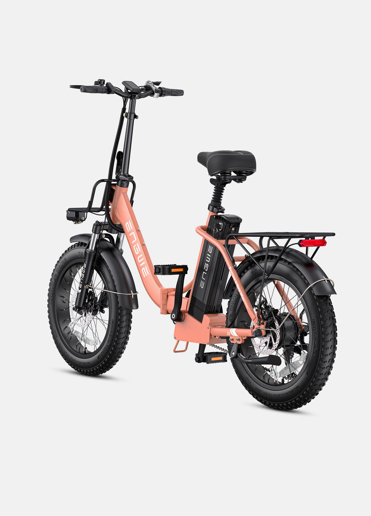 side view of rose pink engwe l20 2.0 fat tire electric bike