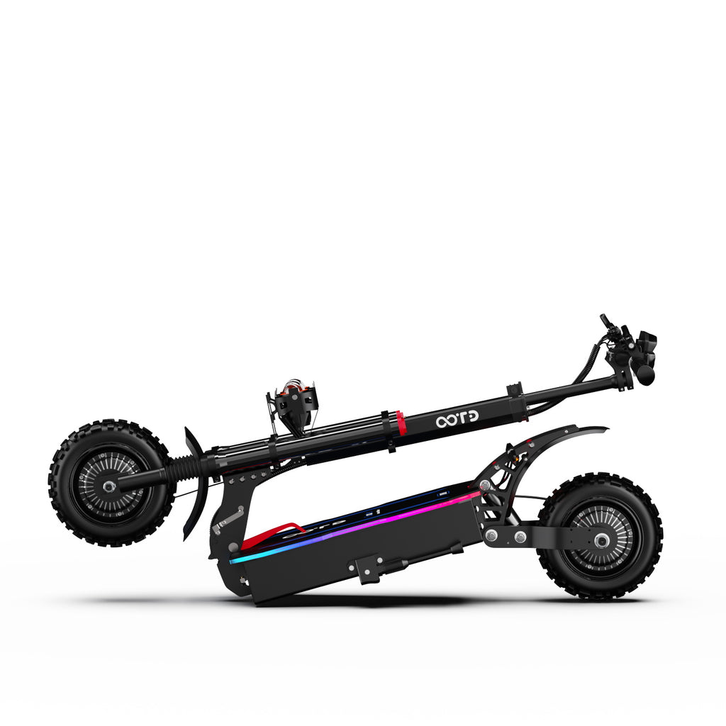 a folded duotts ootd d88 electric scooter