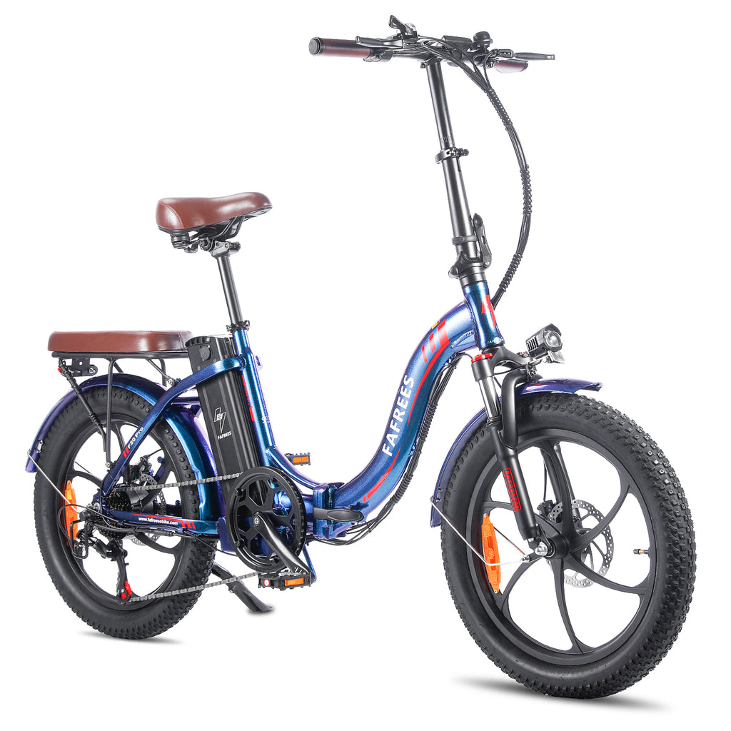 aurora blue fafrees f20 pro folding electric bike