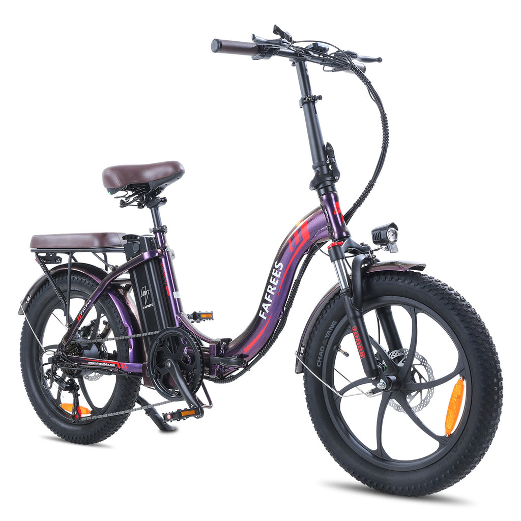 pinkish purple fafrees f20 pro commute bike