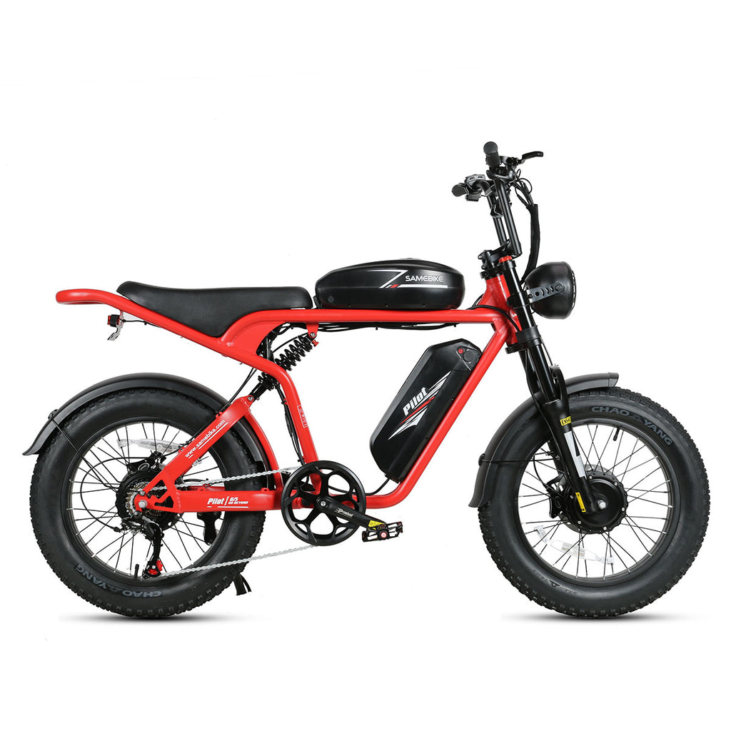 a red samebike m20-iii fat bike