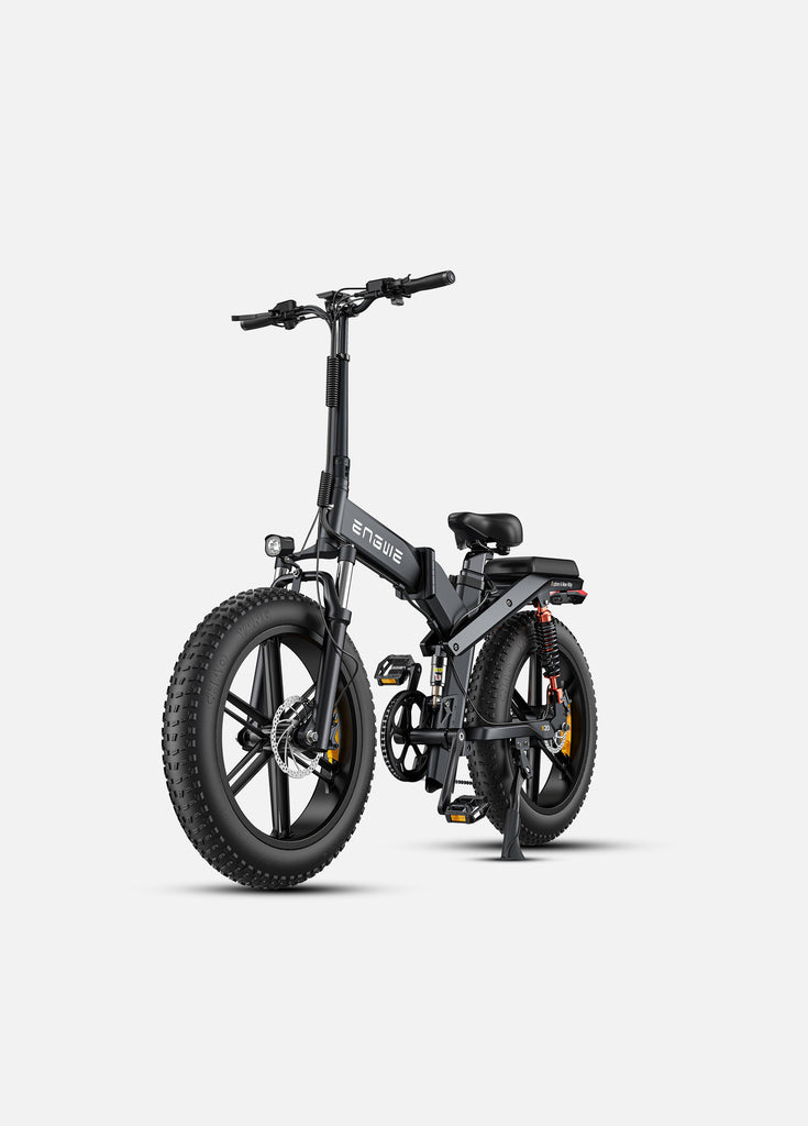 a black engwe x20 folding e-bike