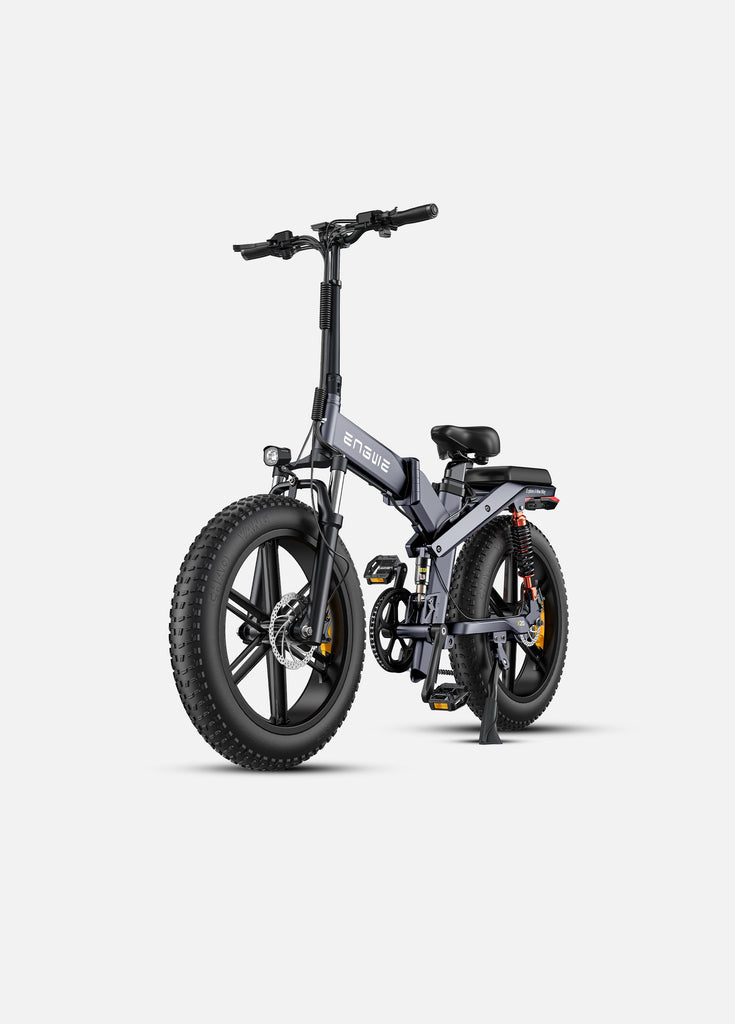 a gray engwe x20 folding e-bike