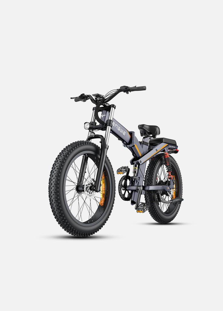 a gray engwe x24 long-range electric bike